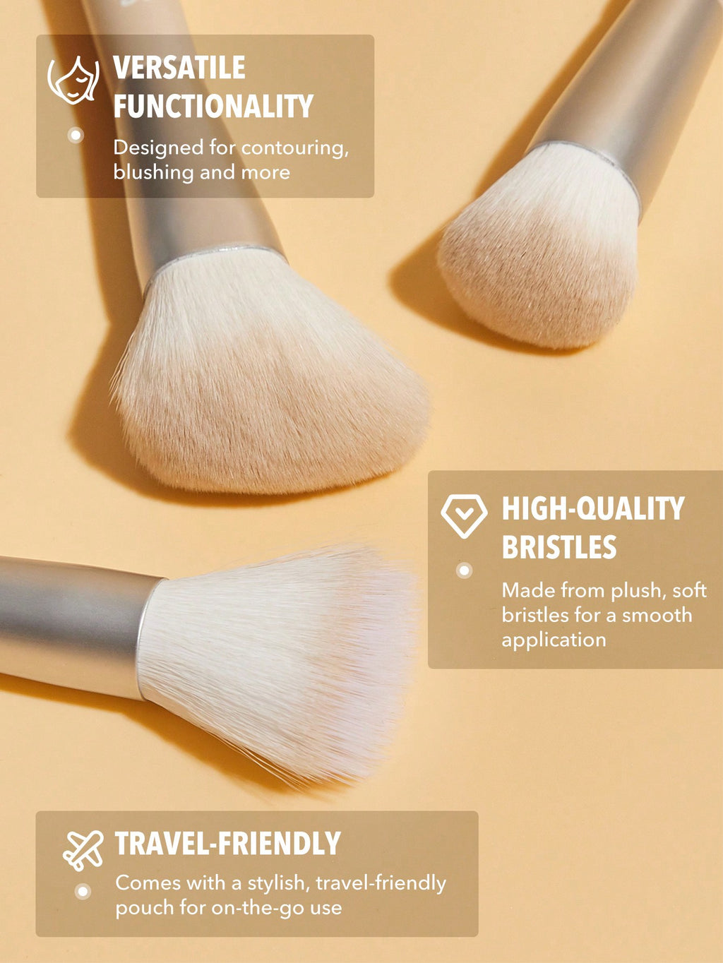 Glam 101 Face Essentials Brush Set With Bag