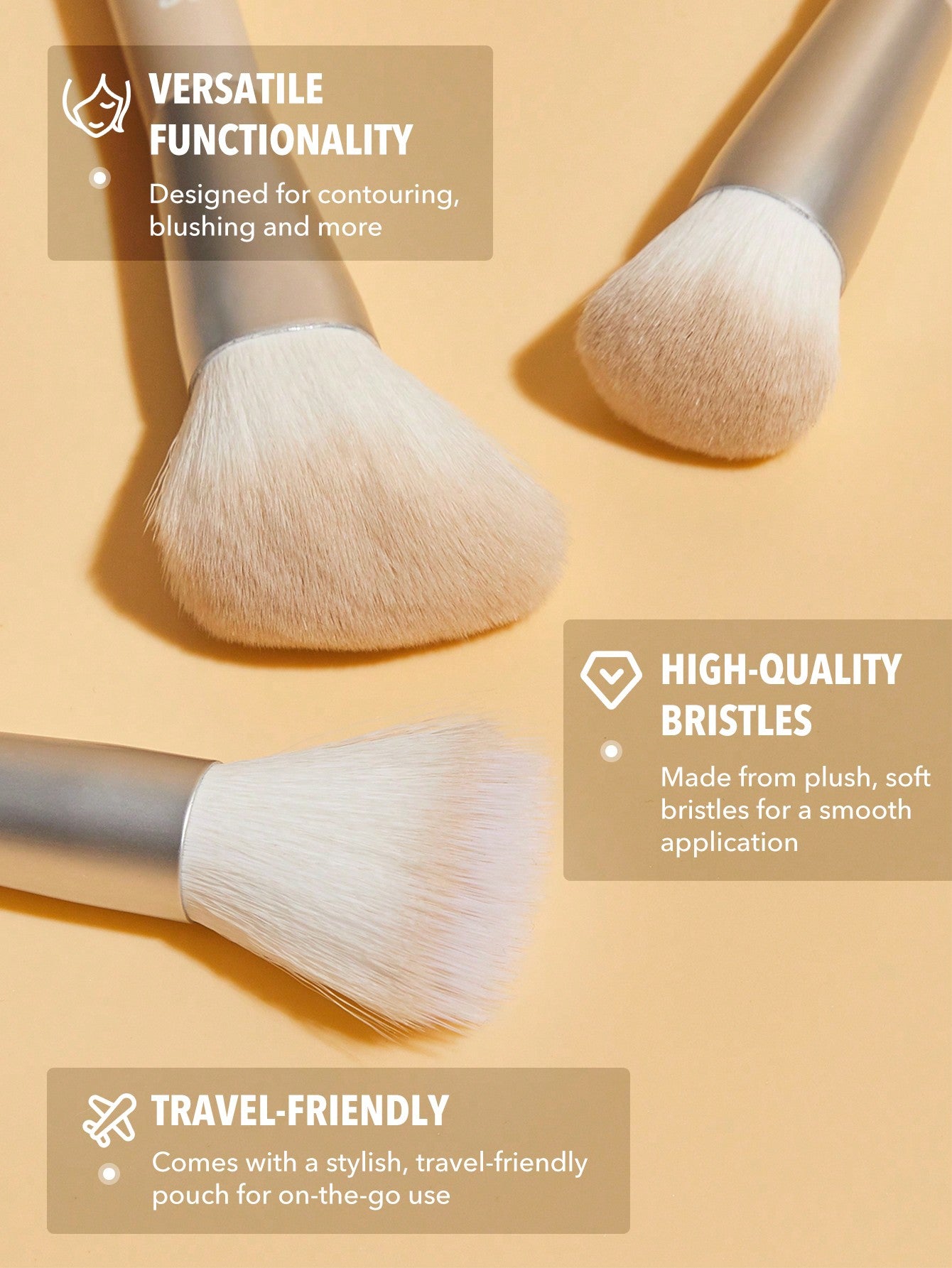 Glam 101 Face Essentials Brush Set With Bag